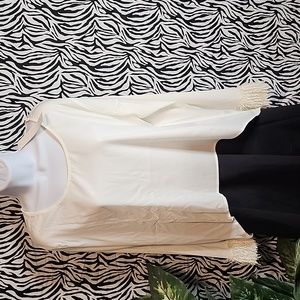 NWT Shear cream top size Large with beautiful sleeves.